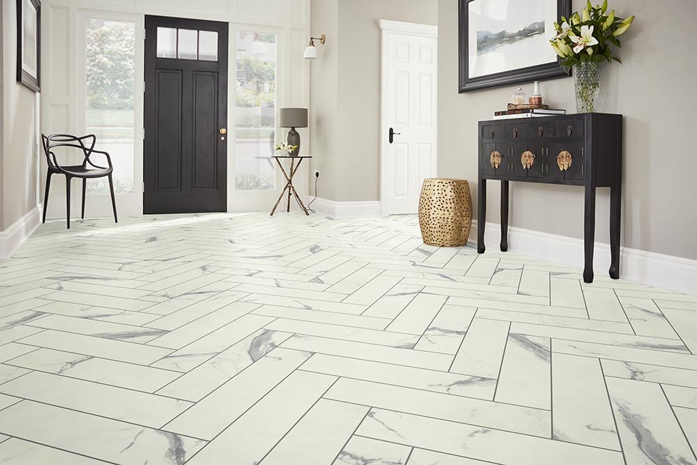 Entry Foyer Luxury Vinyl Tile Herringbone LVT -  COLORTILE of Kennewick in Kennewick, WA